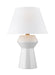 Generation Lighting Abaco Inverted Table Lamp Arctic White Finish With White Linen Fabric Shade (CT1061ARCBBS1)