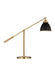Generation Lighting Wellfleet Dome Desk Lamp Midnight Black and Burnished Brass Finish With Midnight Black Steel Shade (CT1101MBKBBS1)
