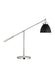 Generation Lighting Wellfleet Dome Desk Lamp Midnight Black and Polished Nickel Finish With Midnight Black Steel Shade (CT1101MBKPN1)