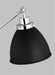 Generation Lighting Wellfleet Dome Desk Lamp Midnight Black and Polished Nickel Finish With Midnight Black Steel Shade (CT1101MBKPN1)