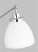 Generation Lighting Wellfleet Dome Desk Lamp Matte White and Polished Nickel Finish With Matte White Steel Shade (CT1101MWTPN1)