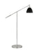 Generation Lighting Wellfleet Dome Floor Lamp Midnight Black and Polished Nickel Finish With Midnight Black Steel Shade (CT1131MBKPN1)
