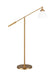 Generation Lighting Wellfleet Dome Floor Lamp Matte White and Burnished Brass Finish With Matte White Steel Shade (CT1131MWTBBS1)