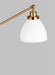 Generation Lighting Wellfleet Dome Floor Lamp Matte White and Burnished Brass Finish With Matte White Steel Shade (CT1131MWTBBS1)
