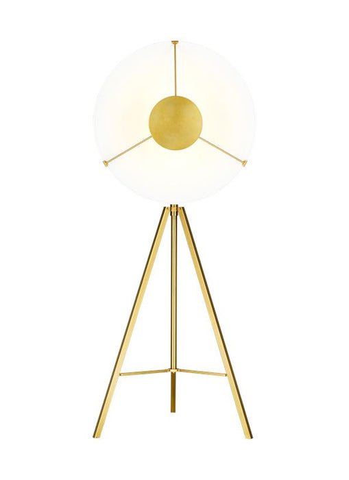 Generation Lighting Ultra Light Floor Lamp Burnished Brass Finish With Frosted Acrylic Diffuser And Matte White Steel Shade (CT1151BBS)