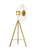 Generation Lighting Ultra Light Floor Lamp Burnished Brass Finish With Frosted Acrylic Diffuser And Matte White Steel Shade (CT1151BBS)