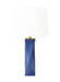 Generation Lighting Lagos Table Lamp Frosted Blue Finish With White Linen Fabric Shade (CT1211FRB1)