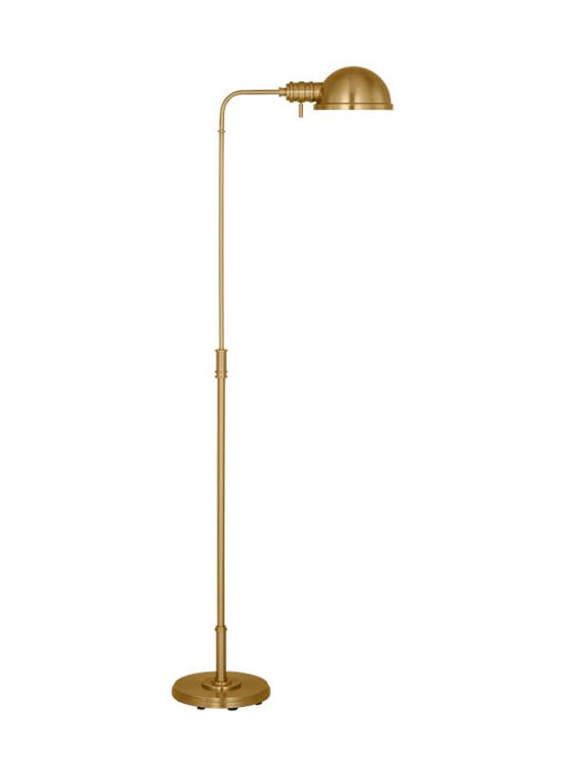 Generation Lighting Belmont Casual 1-Light Indoor Large Task Floor Lamp In Burnished Brass Gold Finish With Burnished Brass Steel Shade (CT1251BBS1)