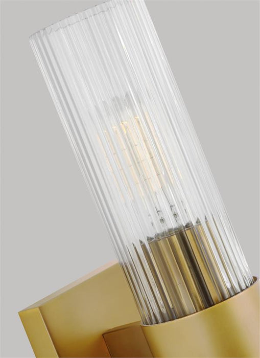 Generation Lighting Geneva Sconce Burnished Brass Finish With Clear Glass Shade And Clear Glass Shade (CV1021BBS)