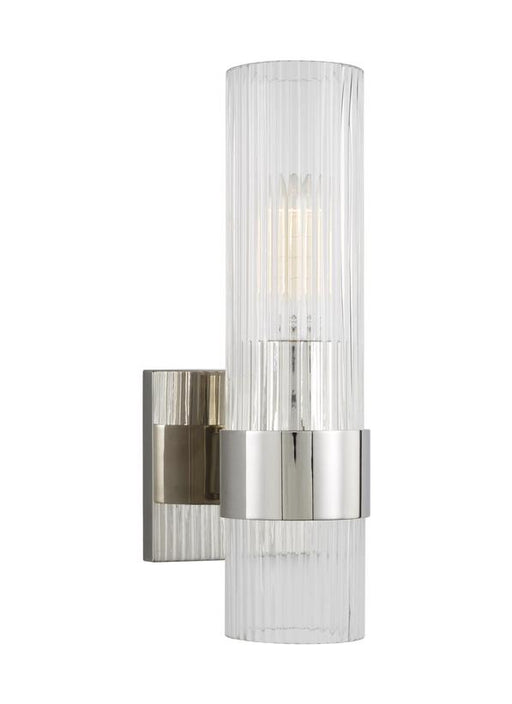 Generation Lighting Geneva Sconce Polished Nickel Finish With Clear Glass Shade And Clear Glass Shade (CV1021PN)