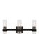 Generation Lighting Geneva Mid-Century 3-Light Indoor Dimmable Bath Vanity Wall Sconce In Aged Iron Finish With Clear Fluted Glass Shades (CV1023AI)