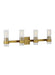 Generation Lighting Geneva 4-Light Vanity Burnished Brass Finish With Clear Glass Shades And Clear Glass Shades (CV1024BBS)