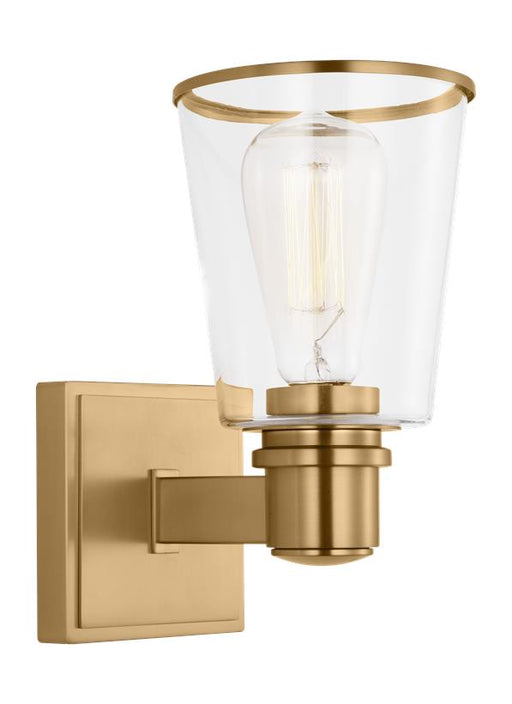 Generation Lighting Alessa Transitional 1-Light Indoor Dimmable Bath Vanity Wall Sconce Burnished Brass Gold With Clear Glass Shade (CV1031BBS)