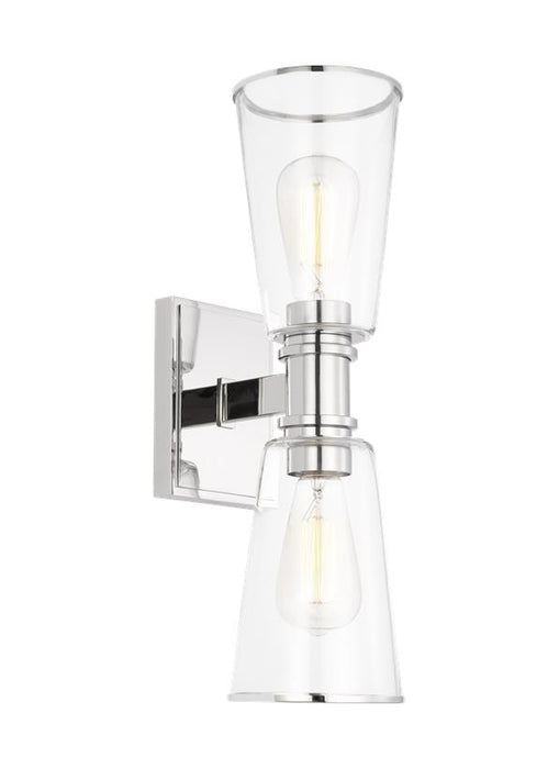 Generation Lighting Alessa Transitional 2-Light Indoor Dimmable Bath Vanity Wall Sconce Polished Nickel Silver With Clear Glass Shades (CV1042PN)