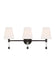 Generation Lighting Hanover Mid-Century 3-Light Indoor Dimmable Bath Vanity Wall Sconce In Aged Iron Finish With Milk Glass Shades (CV1053AI)