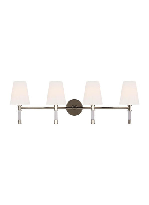 Generation Lighting Hanover Mid-Century 3-Light Indoor Dimmable Bath Vanity Wall Sconce Polished Nickel Silver With Milk Glass Shades (CV1054PN)