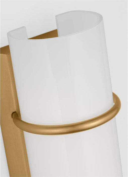 Generation Lighting Chapman And Myers Amelie 1-Light LED Dimmable Bath Vanity Wall Sconce In Burnished Brass Finish With Milk White Shade (CV1061BBS-L1)