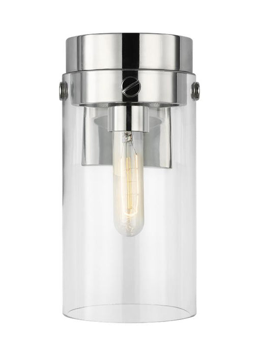 Generation Lighting Garrett Sconce Polished Nickel Finish With Clear Glass Shade (CW1001PN)