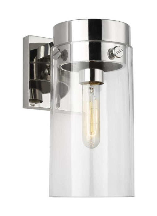 Generation Lighting Garrett Sconce Polished Nickel Finish With Clear Glass Shade (CW1001PN)