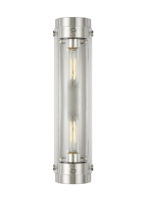 Generation Lighting Garrett Linear Sconce Polished Nickel Finish With Clear Glass Shade (CW1002PN)