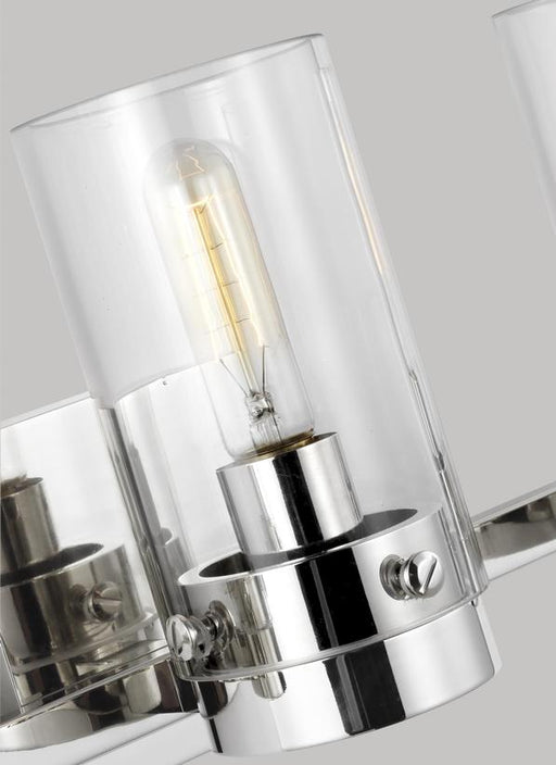 Generation Lighting Garrett 3-Light Vanity Polished Nickel Finish With Clear Glass Shades (CW1003PN)