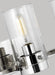 Generation Lighting Garrett 3-Light Vanity Polished Nickel Finish With Clear Glass Shades (CW1003PN)