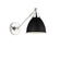 Generation Lighting Wellfleet Single Arm Dome Task Sconce Midnight Black and Polished Nickel Finish With Midnight Black Steel Shade (CW1131MBKPN)