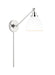 Generation Lighting Wellfleet Single Arm Dome Task Sconce Matte White and Polished Nickel Finish With Matte White Steel Shade (CW1131MWTPN)