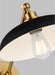 Generation Lighting Wellfleet Single Arm Wide Task Sconce Midnight Black and Burnished Brass Finish With Midnight Black Steel Shade (CW1141MBKBBS)