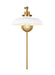Generation Lighting Wellfleet Single Arm Wide Task Sconce Matte White and Burnished Brass Finish With Matte White Steel Shade (CW1141MWTBBS)