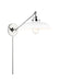 Generation Lighting Wellfleet Single Arm Wide Task Sconce Matte White and Polished Nickel Finish With Matte White Steel Shade (CW1141MWTPN)
