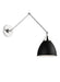 Generation Lighting Wellfleet Double Arm Dome Task Sconce Midnight Black and Polished Nickel Finish With Midnight Black Steel Shade (CW1161MBKPN)
