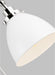 Generation Lighting Wellfleet Double Arm Dome Task Sconce Matte White and Polished Nickel Finish With Matte White Steel Shade (CW1161MWTPN)