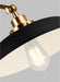 Generation Lighting Wellfleet Double Arm Wide Task Sconce Midnight Black and Burnished Brass Finish With Midnight Black Steel Shade (CW1171MBKBBS)