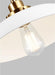 Generation Lighting Wellfleet Double Arm Wide Task Sconce Matte White and Burnished Brass Finish With Matte White Steel Shade (CW1171MWTBBS)