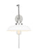 Generation Lighting Wellfleet Double Arm Wide Task Sconce Matte White and Polished Nickel Finish With Matte White Steel Shade (CW1171MWTPN)