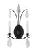Generation Lighting Shannon Traditional 2-Light Indoor Dimmable Large Wall Sconce Aged Iron Grey With Textured Crystal Drop Crystal Glass (CW1292AI)