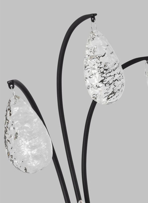 Generation Lighting Shannon Traditional 2-Light Indoor Dimmable Large Wall Sconce Aged Iron Grey With Textured Crystal Drop Crystal Glass (CW1292AI)