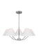 Generation Lighting Burke Transitional 5-Light Indoor Dimmable Medium Chandelier Brushed Steel Silver With White Linen Fabric Shades (DJC1005BS)