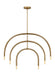 Generation Lighting Hadden Modern 6-Light Indoor Dimmable Large Chandelier In Satin Brass Gold Finish (DJC1126SB)