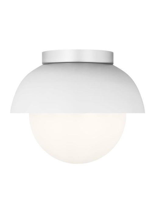 Generation Lighting Hyde Modern 1-Light Indoor Dimmable Medium Flush Mount Ceiling Light In Matte White Finish With Opal Glass Shade (DJF1011MWT)
