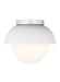 Generation Lighting Hyde Modern 1-Light Indoor Dimmable Medium Flush Mount Ceiling Light In Matte White Finish With Opal Glass Shade (DJF1011MWT)