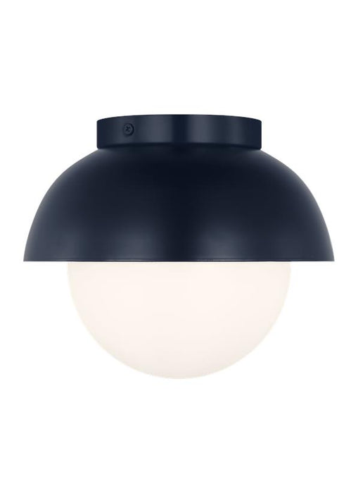Generation Lighting Hyde Modern 1-Light Indoor Dimmable Medium Flush Mount Ceiling Light In Navy Finish With Opal Glass Shade (DJF1011NVY)