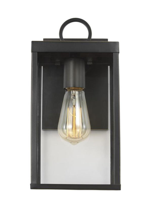 Generation Lighting Drew And Jonathan Scott Howell 1-Light Small Outdoor Wall Lantern In Antique Bronze Finish With White And Clear Glass Panels (DJO1001ANBZ)