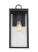 Generation Lighting Drew And Jonathan Scott Howell 1-Light Medium Outdoor Wall Lantern In Textured Black Finish With White And Clear Glass Panels (DJO1011TXB)