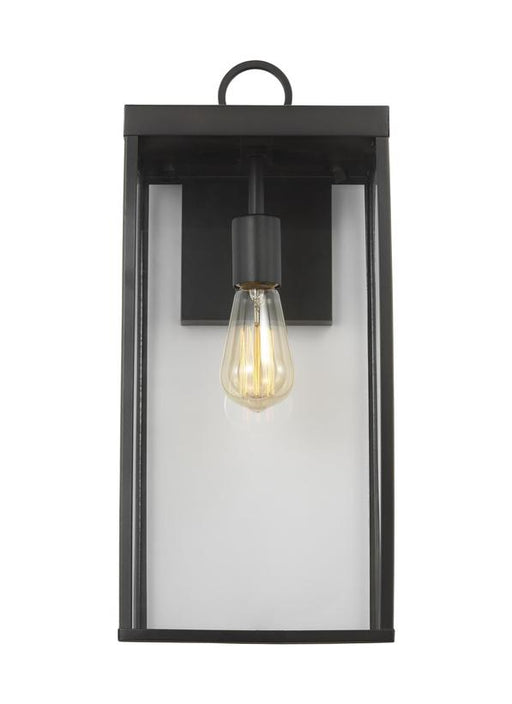 Generation Lighting Drew And Jonathan Scott Howell 1-Light Large Outdoor Wall Lantern In Antique Bronze Finish With White And Clear Glass Panels (DJO1021ANBZ)