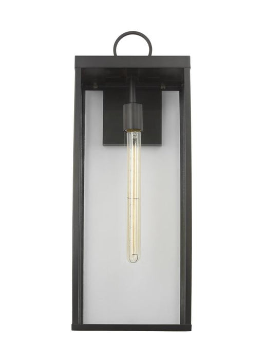 Generation Lighting Drew And Jonathan Scott Howell 1-Light Extra Large Outdoor Wall Lantern In Antique Bronze Finish With White And Clear Glass Panels (DJO1031ANBZ)