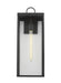 Generation Lighting Drew And Jonathan Scott Howell 1-Light Extra Large Outdoor Lantern In Textured Black Finish With White And Clear Glass Panels (DJO1031TXB)