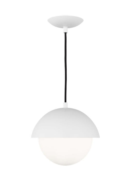 Generation Lighting Hyde Modern 1-Light Indoor Dimmable Small Pendant Ceiling Chandelier Light Matte White With Opal Glass Shade (DJP1021MWT)