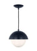 Generation Lighting Hyde Modern 1-Light Indoor Dimmable Small Pendant Ceiling Chandelier Light In Navy Finish With Opal Glass Shade (DJP1021NVY)